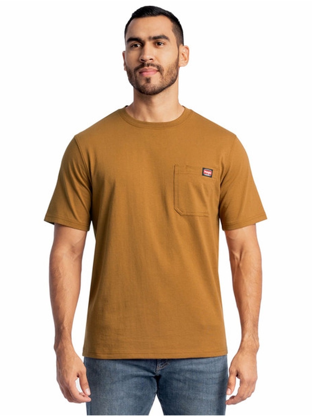 Wrangler Workwear Heavyweight Pocket Tee Brown Duck Studio Wardrobe Asset M